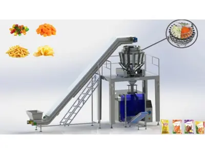 10-1000 Gr (35-40 Adet / Dakika) Tam Otomatik Çok Kefeli Terazili Dolum Ve Paketleme Makinası