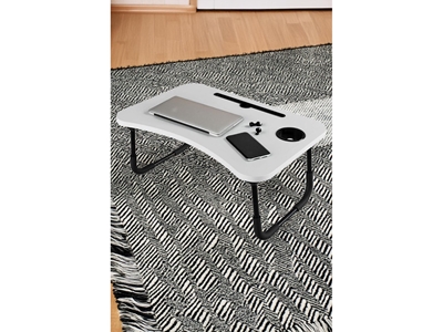 Tablette de lit portable pliante pour ordinateur portable et petit-déjeuner, blanc - 2