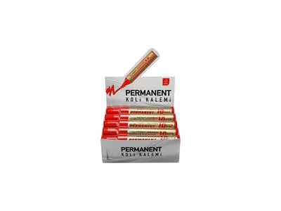 10'Lu Kırmızı Metapin 10 mm Permanent Koli İşaretleme Kalemi