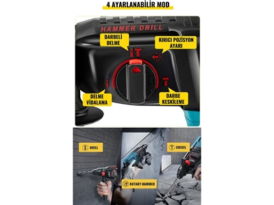 10mm Vidalama, 125mm Avuç Taşlama ve Pnömatik Kırıcı Delici 3'Lü Grup Set - 3