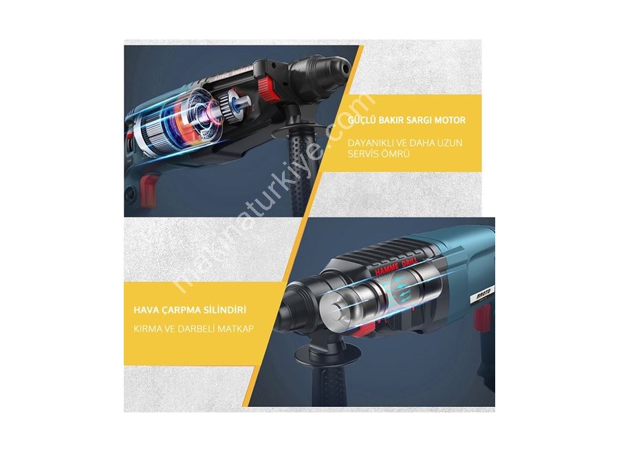 10mm Vidalama, 125mm Avuç Taşlama ve Pnömatik Kırıcı Delici 3'Lü Grup Set