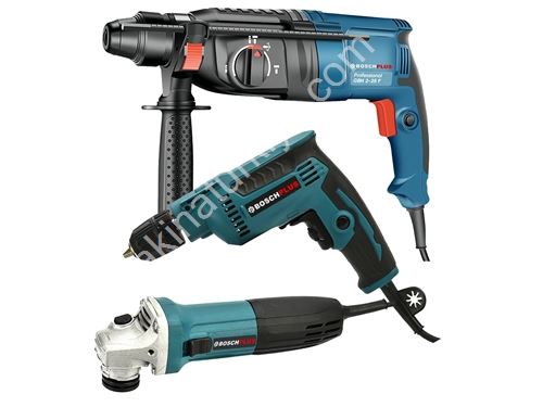 10mm Vidalama, 125mm Avuç Taşlama ve Pnömatik Kırıcı Delici 3'Lü Grup Set