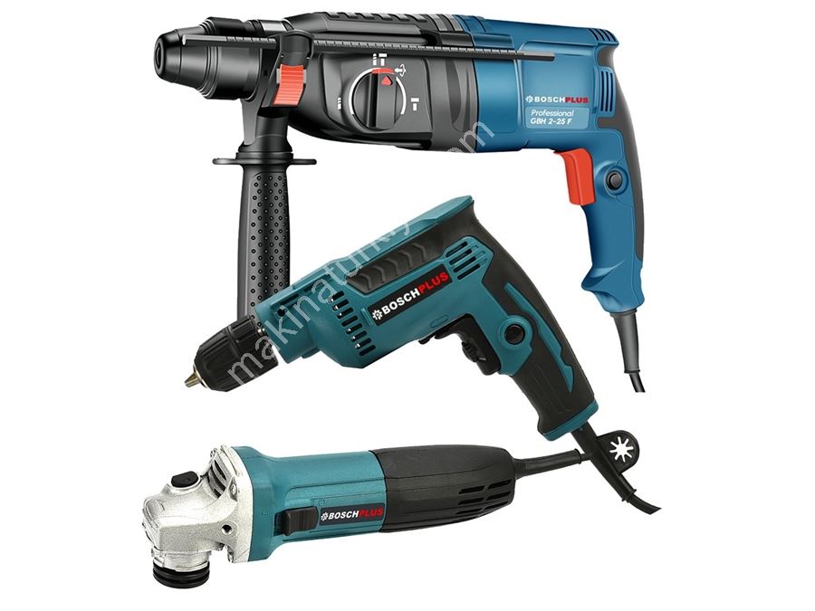 10mm Vidalama, 125mm Avuç Taşlama ve Pnömatik Kırıcı Delici 3'Lü Grup Set
