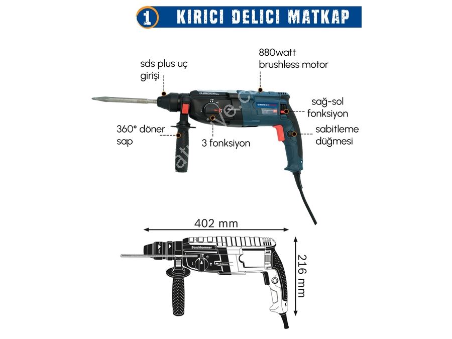 13mm Darbeli Vidalama, Kırıcı Delici Matkap ve 125mm Avuç Taşlama Elektrikli 3'Lü Set