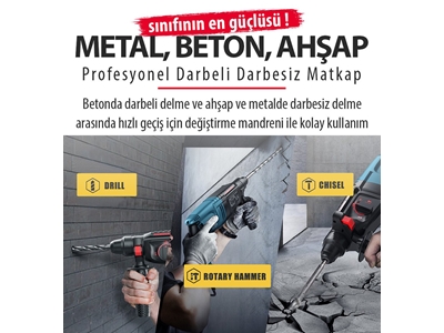 13mm Darbeli Vidalama, Kırıcı Delici Matkap ve 125mm Avuç Taşlama Elektrikli 3'Lü Set - 2