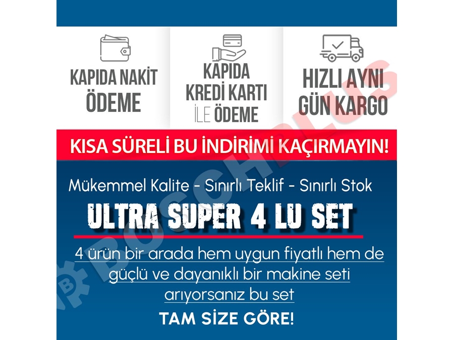 125mm Avuç Taşlama, Kırıcı Delici Hilti, Somun Sıkma Sökme, Vidalama Matkap Akülü Ultra 4'Lü Set