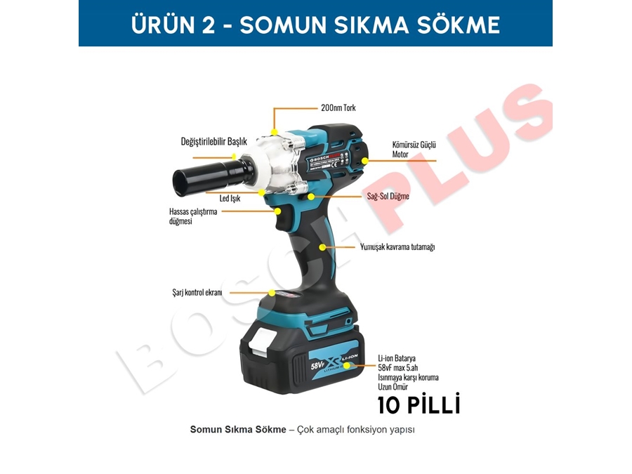 125mm Avuç Taşlama, Kırıcı Delici Hilti, Somun Sıkma Sökme, Vidalama Matkap Akülü Ultra 4'Lü Set