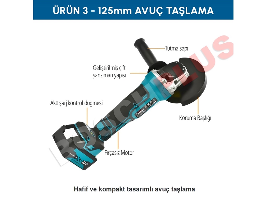 125mm Avuç Taşlama, Kırıcı Delici Hilti, Somun Sıkma Sökme, Vidalama Matkap Akülü Ultra 4'Lü Set