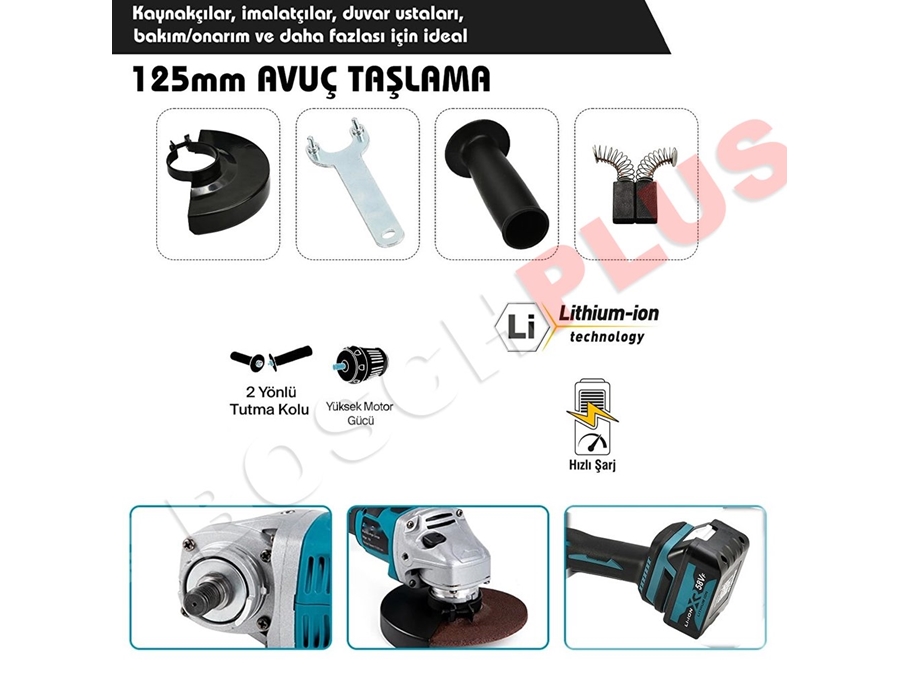 125mm Avuç Taşlama, Kırıcı Delici Hilti, Somun Sıkma Sökme, Vidalama Matkap Akülü Ultra 4'Lü Set