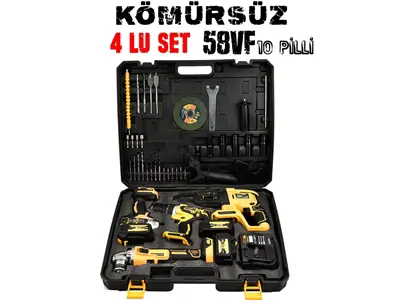 125mm Avuç Taşlama, Kırıcı Delici Hilti, Somun Sıkma Sökme, Vidalama Matkap 4'Lü Set