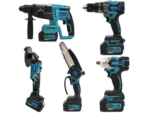 Avuç Taşlama, Kırıcı Delici Hilti, Somun Sıkma Sökme, Vidalama Matkap, Budama Testere 5'Li Set