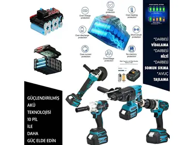 Vidalama, Somun Sıkma, Kırıcı Delici, Avuç Taşlama ve 12 Köşe Lazer Metre Ultra 5'Li Grup Set