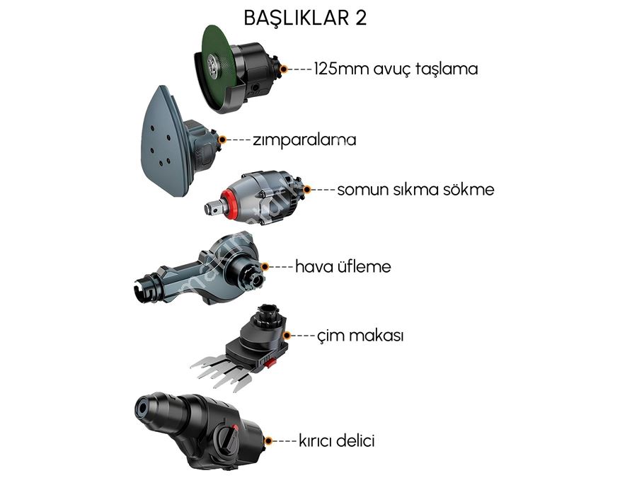 58Vf Çok Amaçlı Başlıklı Akülü Kömürsüz 13 Başlıklı Multi Makina Seti