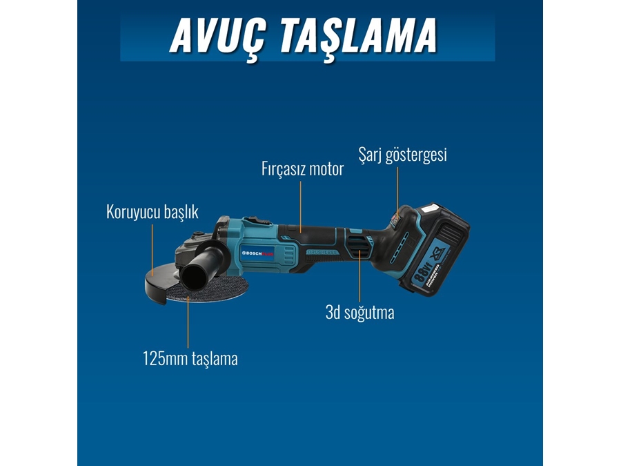 125mm Avuç Taşlama, Kırıcı Delici Hilti, Somun Sıkma Sökme Akülü 6'Lı Set