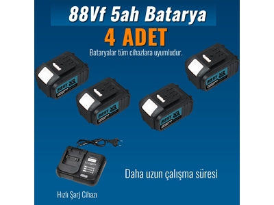 125mm Avuç Taşlama, Kırıcı Delici Hilti, Somun Sıkma Sökme Akülü 6'Lı Set - 8