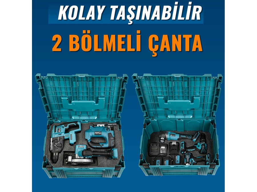 125mm Avuç Taşlama, Kırıcı Delici Hilti, Somun Sıkma Sökme Akülü 6'Lı Set