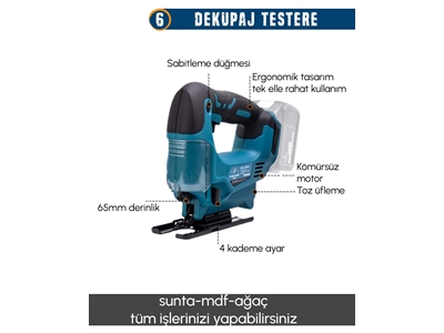 Kırıcı Delici Matkap, Avuç Taşlama, Somun Sıkma Akülü 9'Lu Set - 10