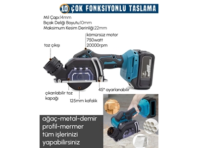 Led Işık, Lazer Metre, Somun Sıkma, Dekupaj, Oto Yıkama Akülü 10'Lu Set - 12