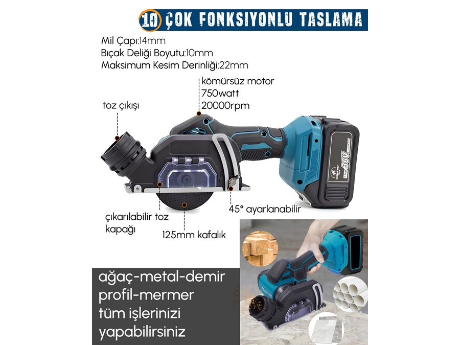 Led Işık, Lazer Metre, Somun Sıkma, Dekupaj, Oto Yıkama Akülü 10'Lu Set