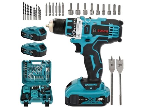 EEA217 58Vf 5Ah Steel Chuck Cordless Drill Set