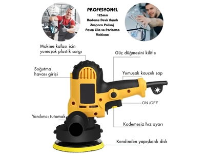 125mm Devir Ayarlı Dikey Polisaj Zımpara Makinesi - 1