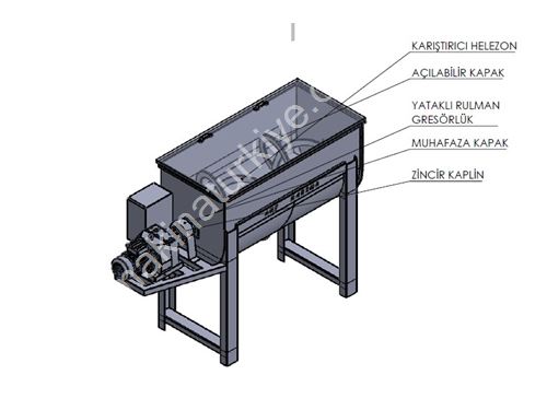 250 Kg Toz Karıştırma Mikseri