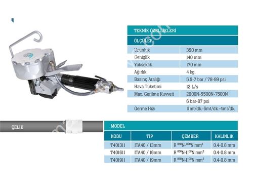 16 Mm Havalı Çelik Çember Makinası