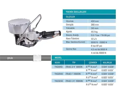 16 Mm Havalı Çelik Çember Makinası