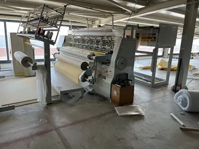 Üç Barlı Mekikli Çok İğneli Ebatlama ve Kapitone Makinası