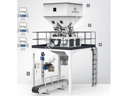 Dört Tartım Tek İstasyon Bakliyat Torba Dolum Paketleme Makinesi