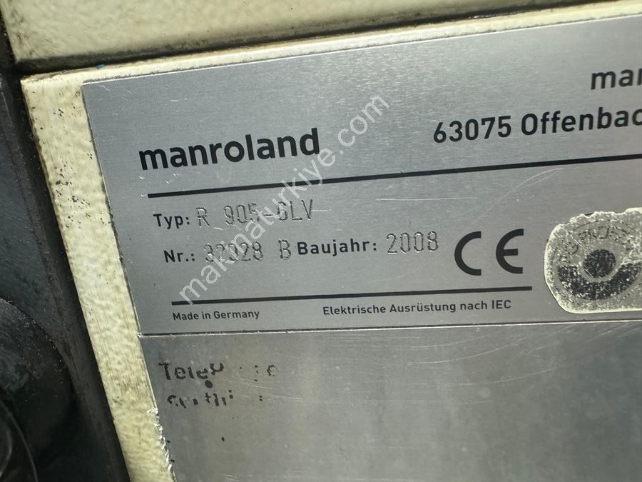2008 - Man Roland 905-6+Lv Machine d'impression offset 5 couleurs Hiprint