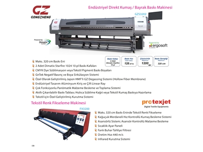 320 cm 2 Baskı Kafalı Endüstriyel Dijital Tekstil Baskı Makinası - 5