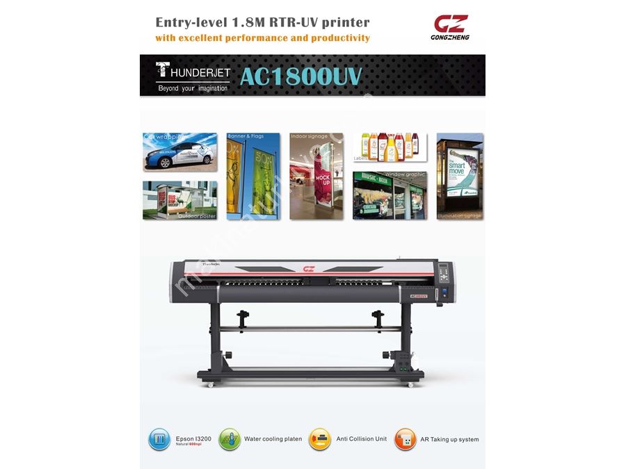2 Kafalı 180 Cm Rulodan Ruloya Dijital Led Uv Baskı Makinesi