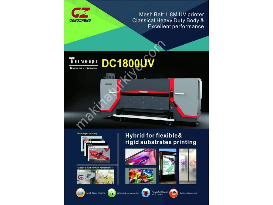 4-8 Head 180 Cm Hybrid Led UV Digital Printing Machine