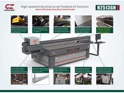 250 Cm X 130 Cm 8 Head Flatbed (Sheet) Led UV Printing Machine - 7