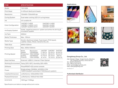 250 Cm X 130 Cm 8 Head Sheet Led Uv Printing Machine - 6