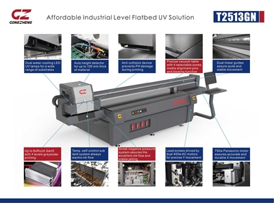 250 Cm X 130 Cm 8 Head Sheet Led Uv Printing Machine - 1