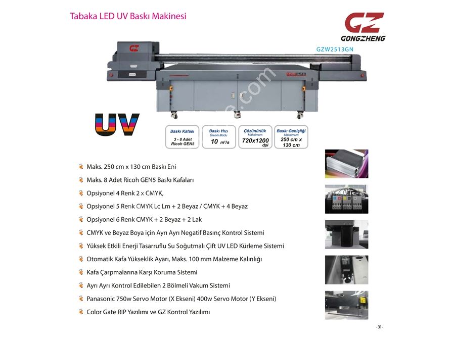 250 Cm X 130 Cm 8 Head Sheet Led Uv Printing Machine