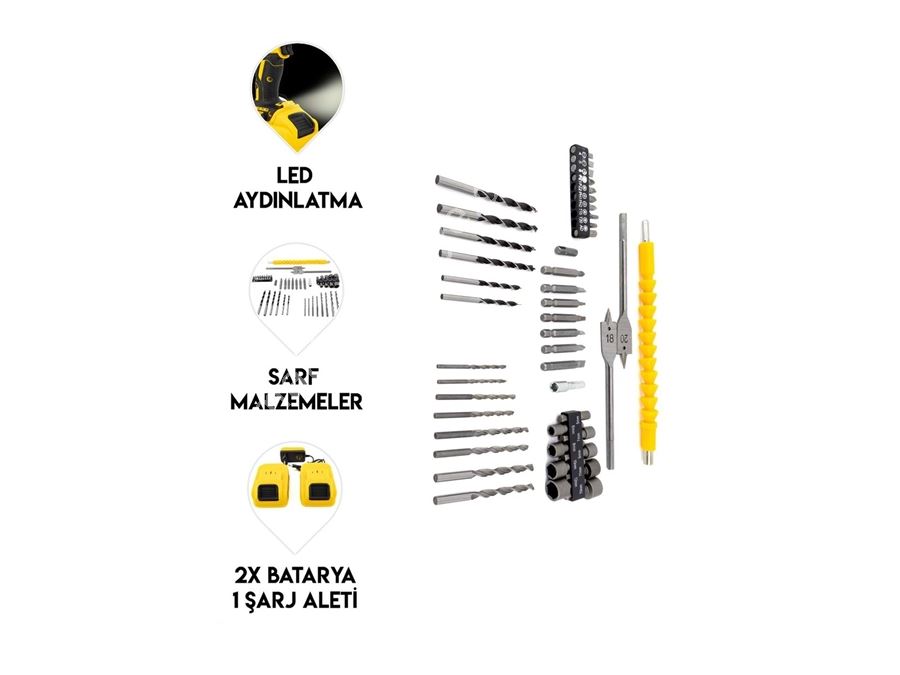 3P Xr Impact Drill Double Battery 12V Cordless Drill Set
