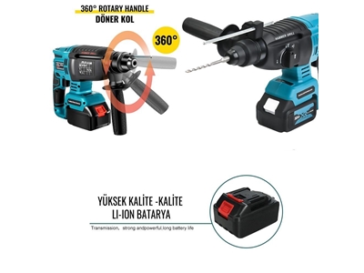 Cordless 58V 3-Piece Breaker Driller Hilti Grinding and Nut Removing Set - 2