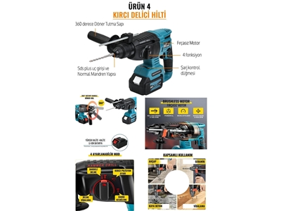Ensemble de 4 machines pour dévisser, percer et découper avec un perforateur visseur sans fil de 58V - 4
