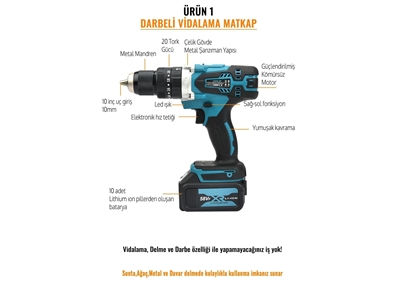 Ensemble de 4 machines pour dévisser, percer et découper avec un perforateur visseur sans fil de 58V - 6