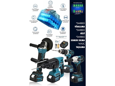 Ensemble de 4 machines pour dévisser, percer et découper avec un perforateur visseur sans fil de 58V - 3