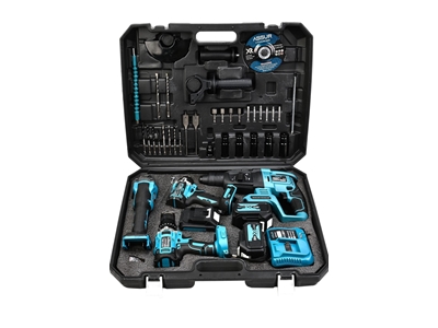 Ensemble de 4 machines pour dévisser, percer et découper avec un perforateur visseur sans fil de 58V - 1