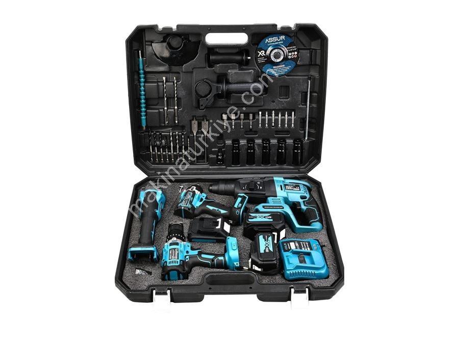 Ensemble de 4 machines pour dévisser, percer et découper avec un perforateur visseur sans fil de 58V