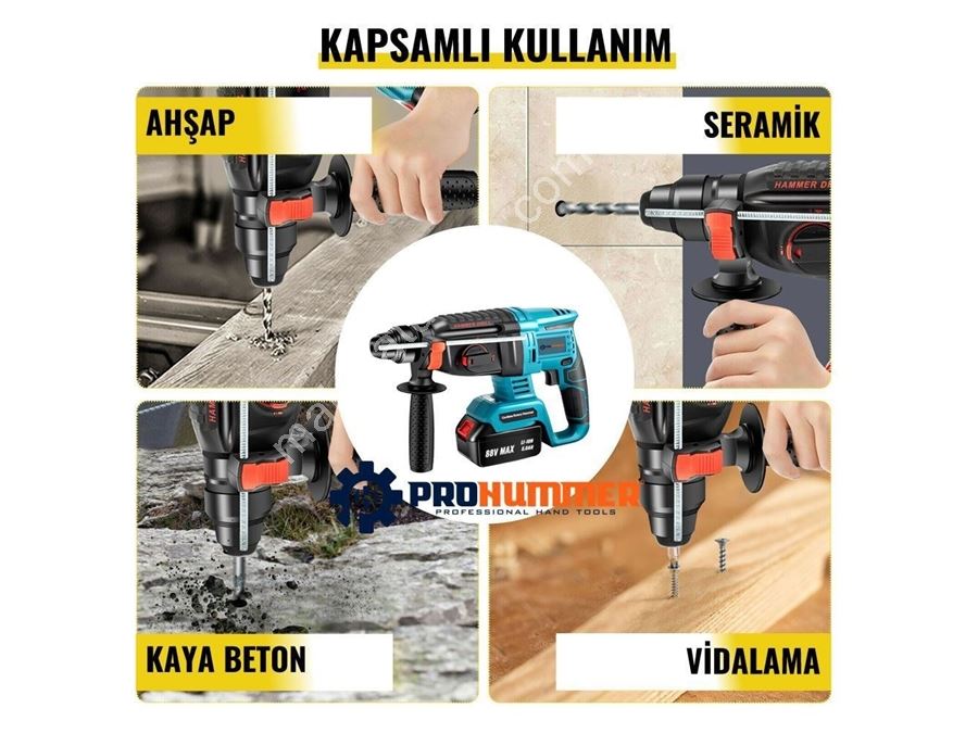 Şarjlı Kırıcı Delici Somun Sıkma Taşlama Ve Vidalama Matkap 4Lü Set Takım
