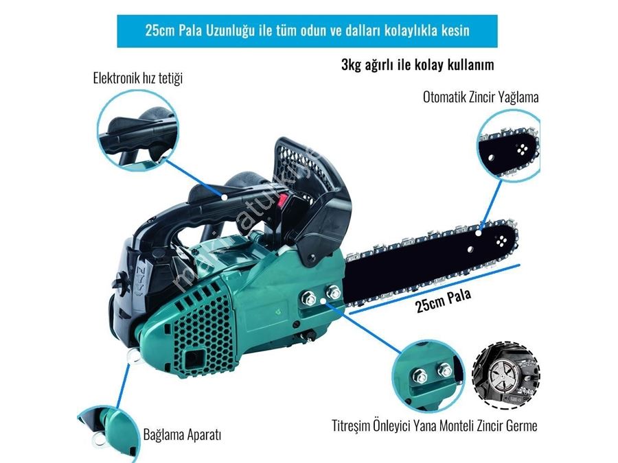 25 cc Portatif Mini Benzinli Odun Dal Budama Ve Kesme Motorlu Ağaç Testeresi