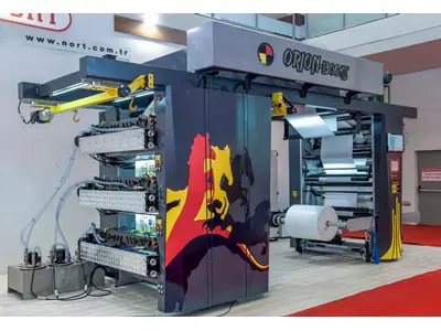 1300 mm 10 Eksen Kapalı Rakle Servo Flexo Baskı Makinası