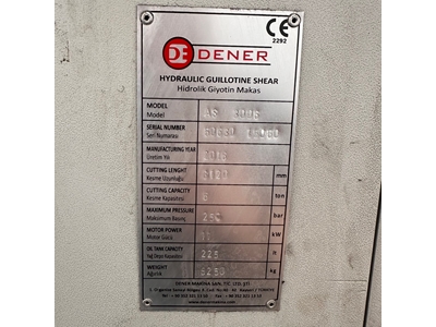 Dener 3x6mm CNC Hidrolik Giyotin Makas - 4