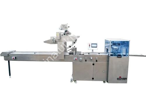 90 paket/dk Servo Motorlu Yatay Gezer Çene Paketleme Makinası